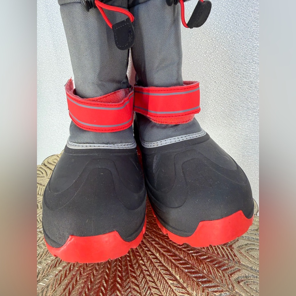Denali Kids Snow Boots – Gray & Red – Size 4 - Picture 9 of 16